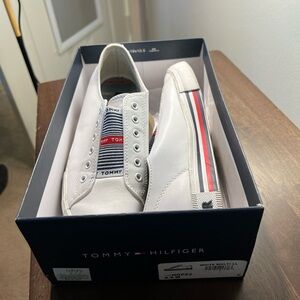 Tommy Hilfiger White and Blue Men's Sneakers